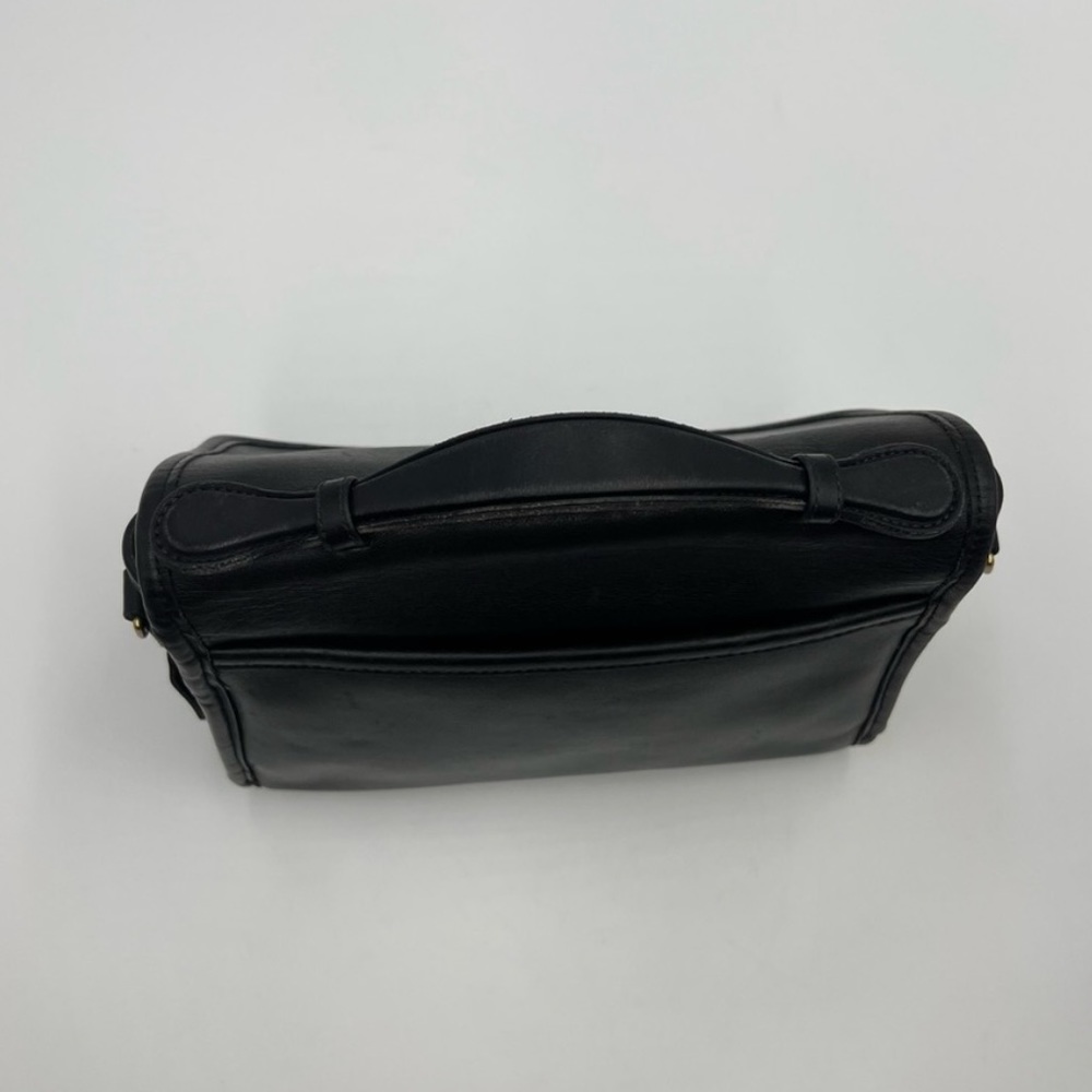 Coach Court Vintage Black Glove Tanned Leather Turnlock Bag 9870 - Picture 8 of 11